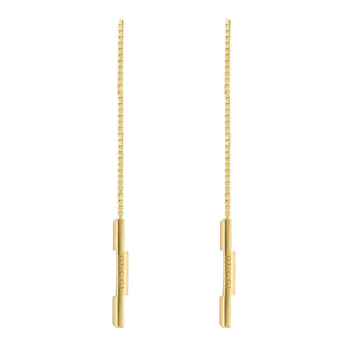 Gucci Link To Love 18K Yellow Gold Chain Drop Earrings YBD66211500100U