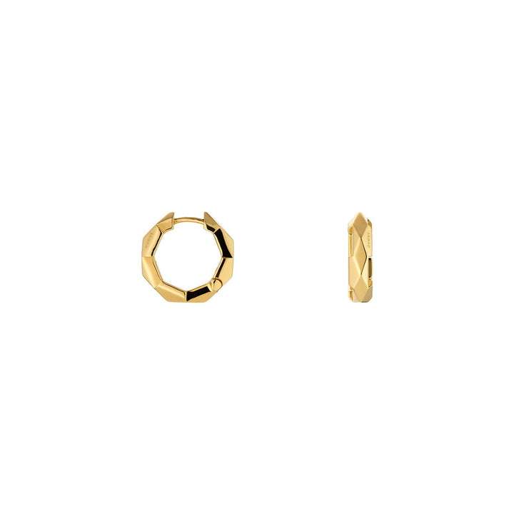 Gucci Link To Love 18K Yellow Gold Studded Hoop Earrings YBD78672700200U