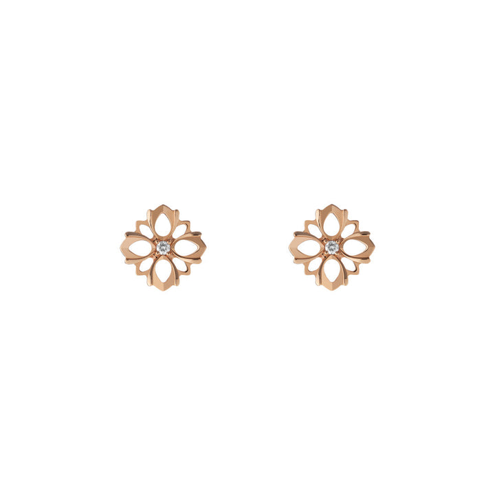 Gucci Flora 18K Rose Gold Diamond Stud Earrings YBD79624800100U