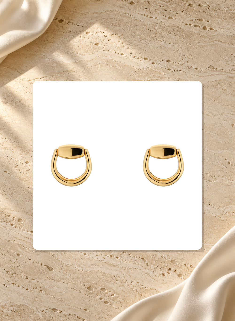 Gucci Horsebit 18K Yellow Gold Stud Earrings YBD80009800100U lifestyle view