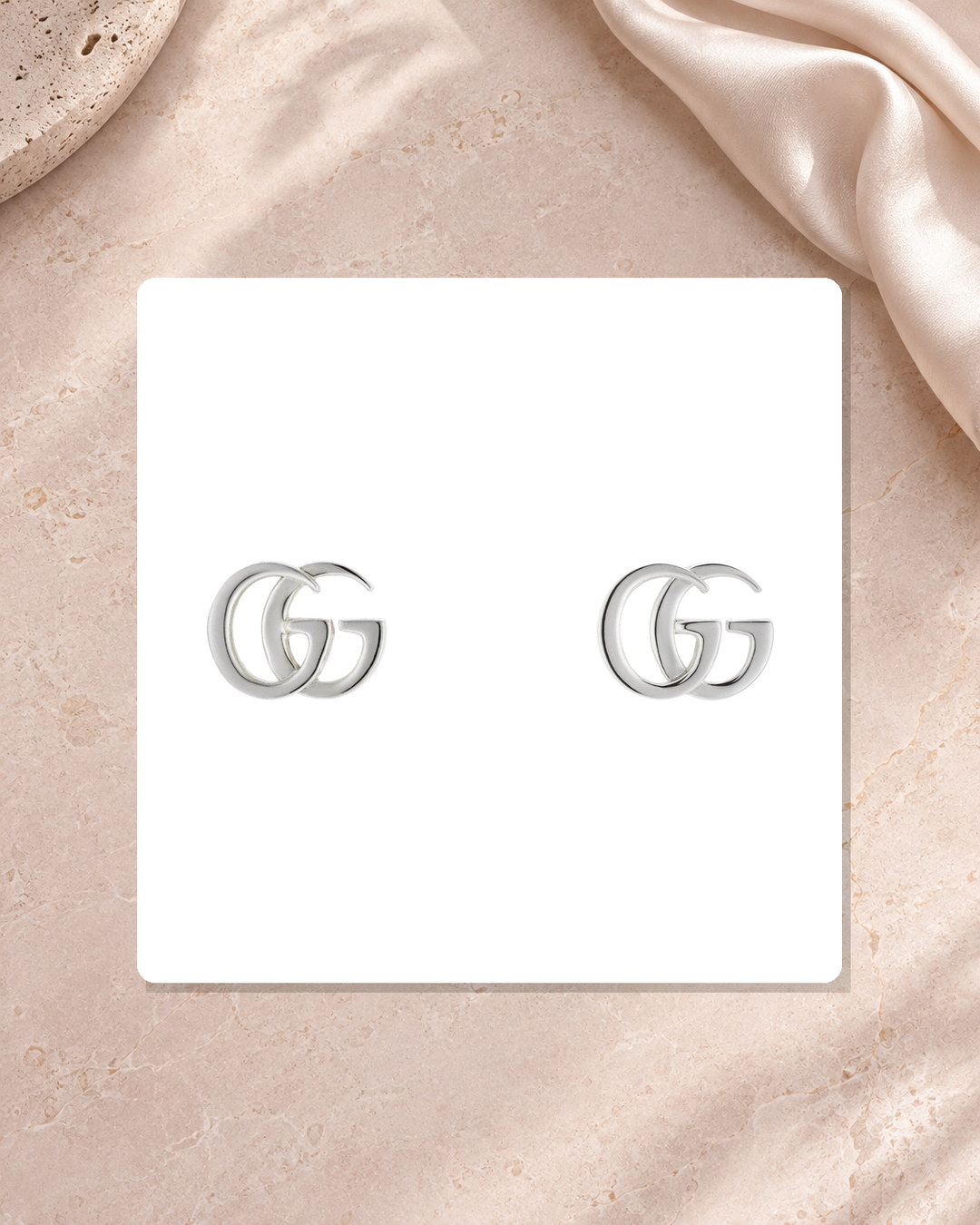 Gucci GG Marmont Sterling Silver Stud Earrings YBD81491900100U lifestyle view
