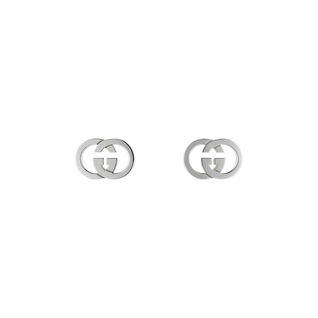 Gucci Interlocking G Sterling Silver Stud Earrings YBD81495700100U