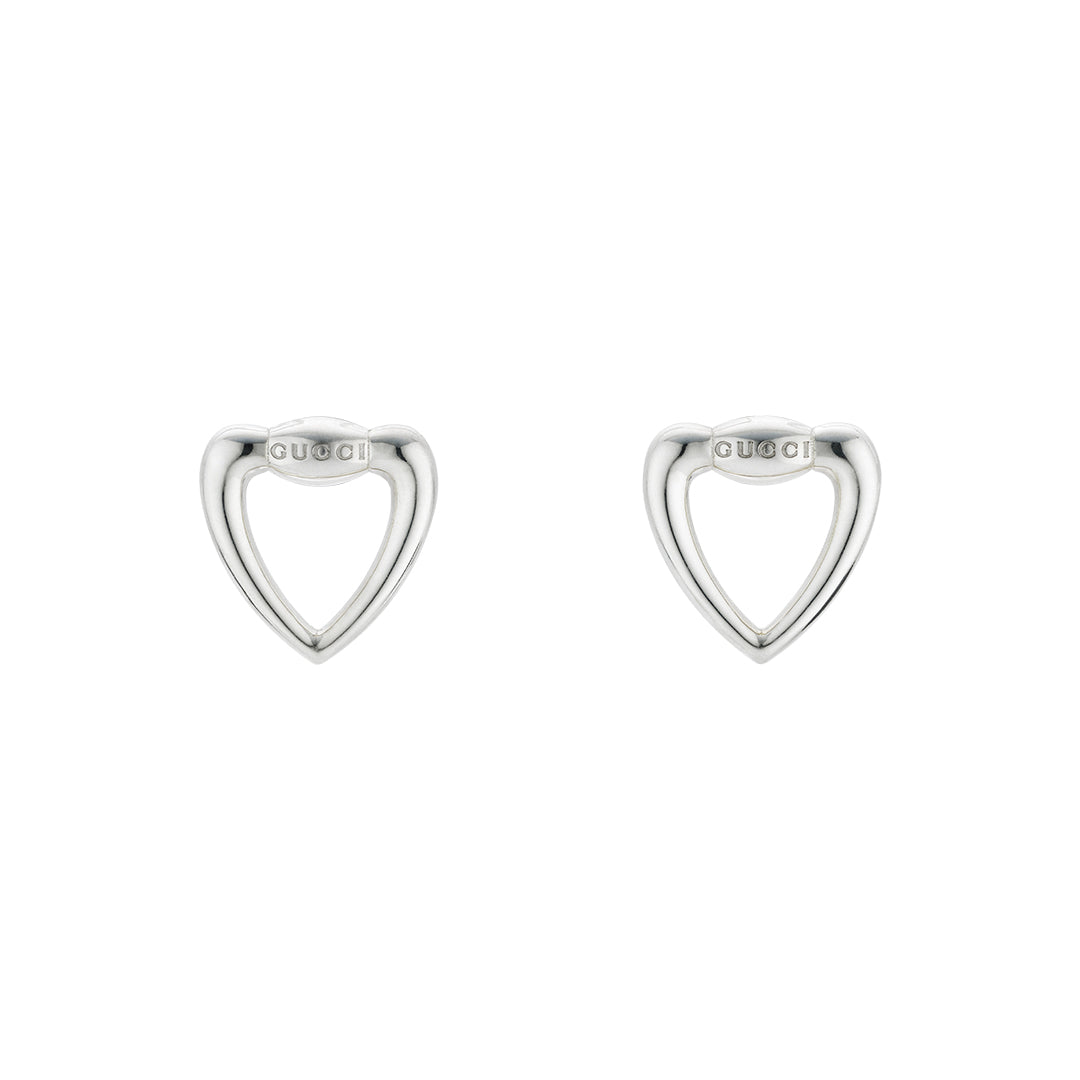 Gucci Heart Sterling Silver Stud Earrings YBD82047700100U