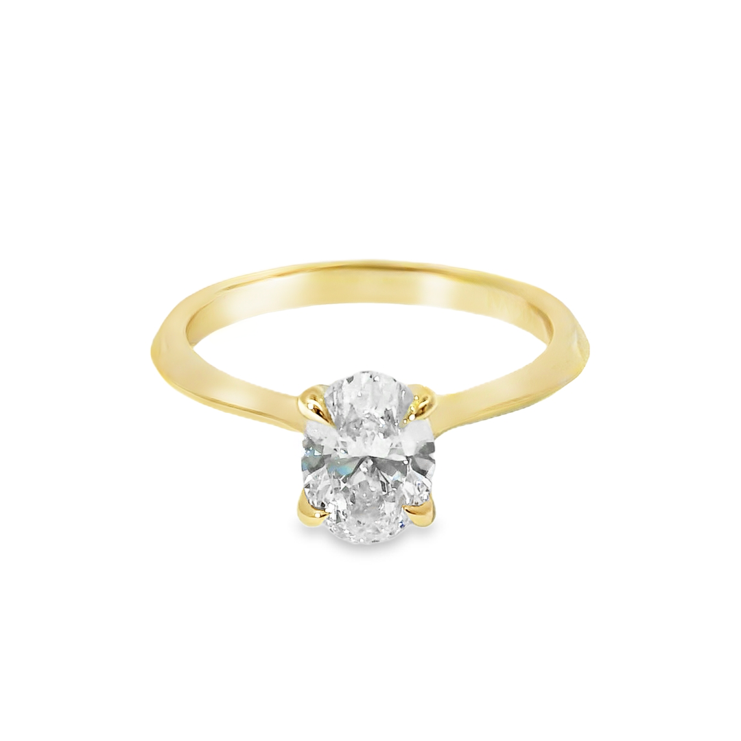 14K Oval Lab Diamond Solitaire Engagement Ring