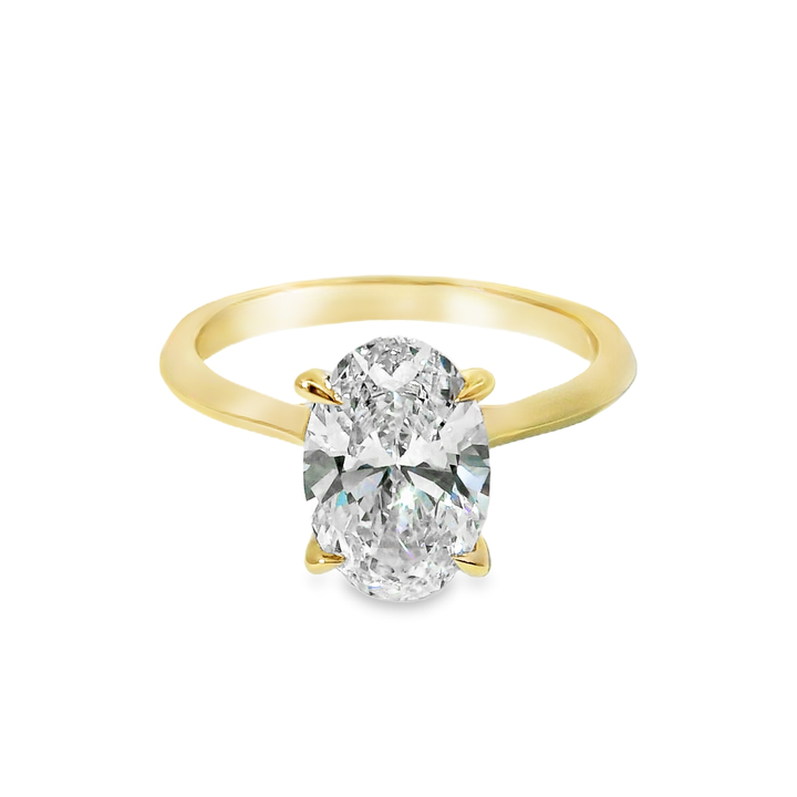 14K Oval Lab Diamond Solitaire Engagement Ring