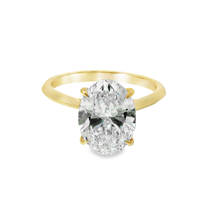 14K Oval Lab Diamond Solitaire Engagement Ring