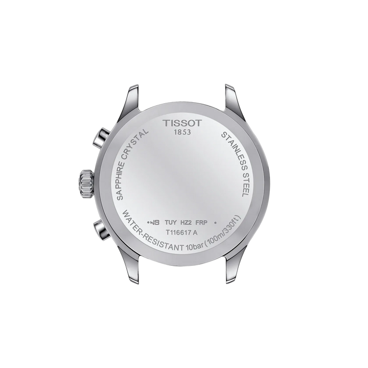 Back view of the watch case Tissot Chrono XL Classic 45mm, reference T116.617.16.092.00