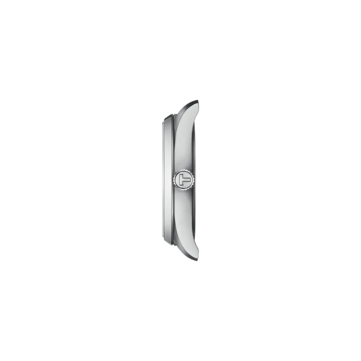 Profile view of the watch case Tissot PR 100 34mm, reference T150.210.11.041.00