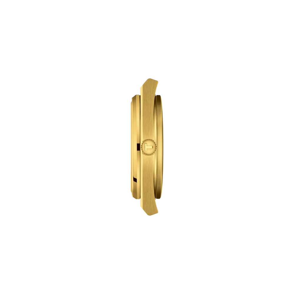 Profile view of the watch case Tissot PRX 40mm, reference T137.410.33.021.00