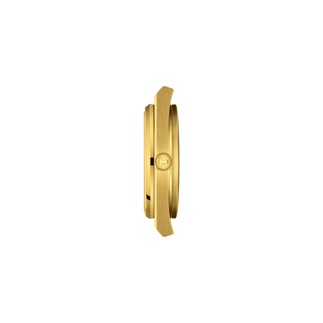 Profile view of the watch case Tissot PRX 40mm, reference T137.410.33.021.00