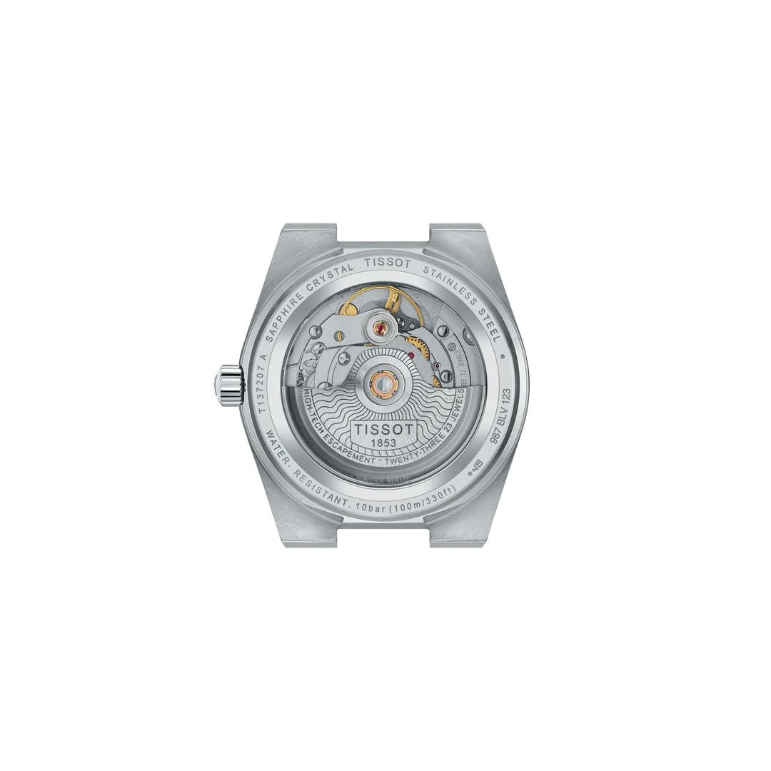 Back view of the watch case Tissot PRX 35mm, reference T137.207.11.051.00