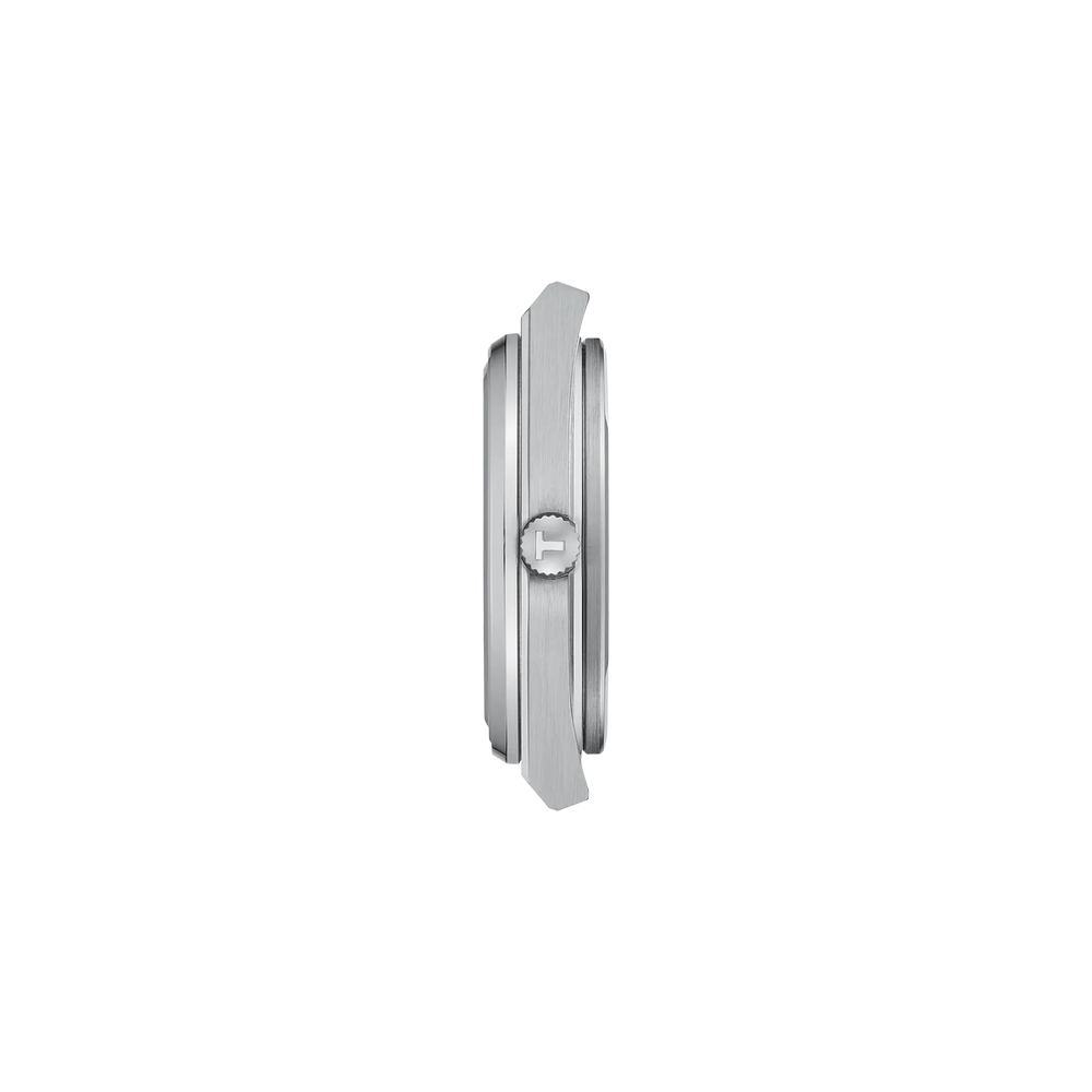 Profile view of the watch case Tissot PRX 40mm, reference T137.410.17.011.00