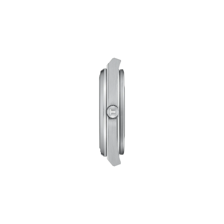Profile view of the watch case Tissot PRX 40mm, reference T137.410.17.011.00