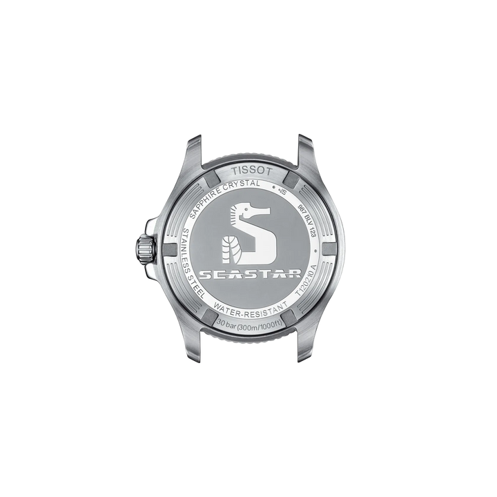 Back view of the watch case Tissot Seastar 1000 36mm, reference T120.210.11.051.00