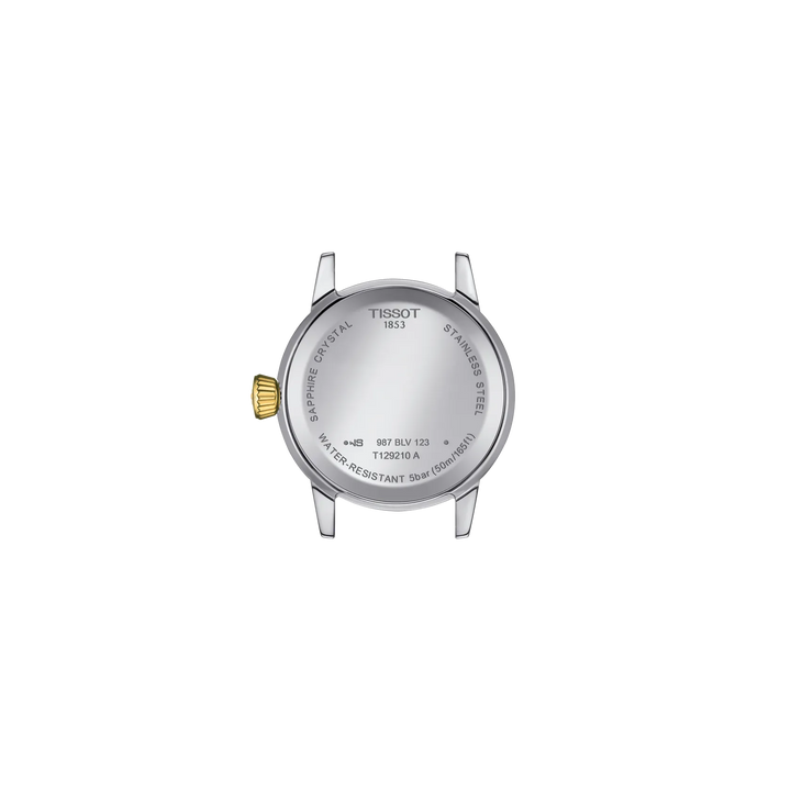 Back view of the watch case Tissot Classic Dream 28mm, reference T129.210.22.031.00