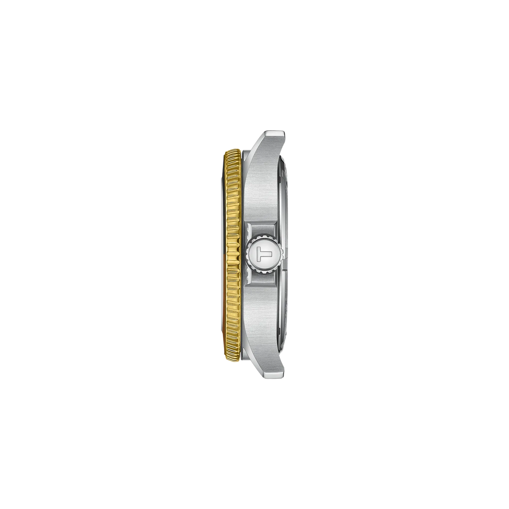 Profile view of the watch case Tissot Seastar 1000 GMT 40mm, reference T120.852.22.051.00