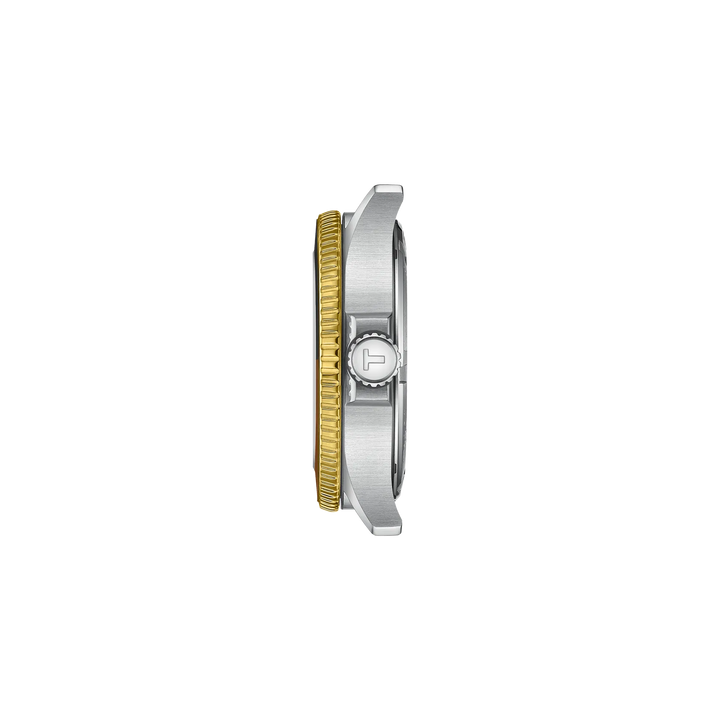 Profile view of the watch case Tissot Seastar 1000 GMT 40mm, reference T120.852.22.051.00