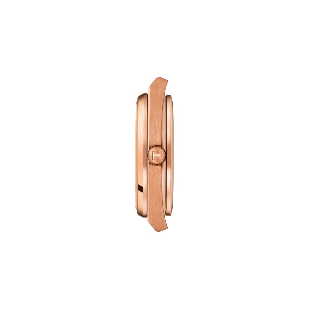 Profile view of the watch case Tissot PRX 40mm, reference T137.407.33.041.00