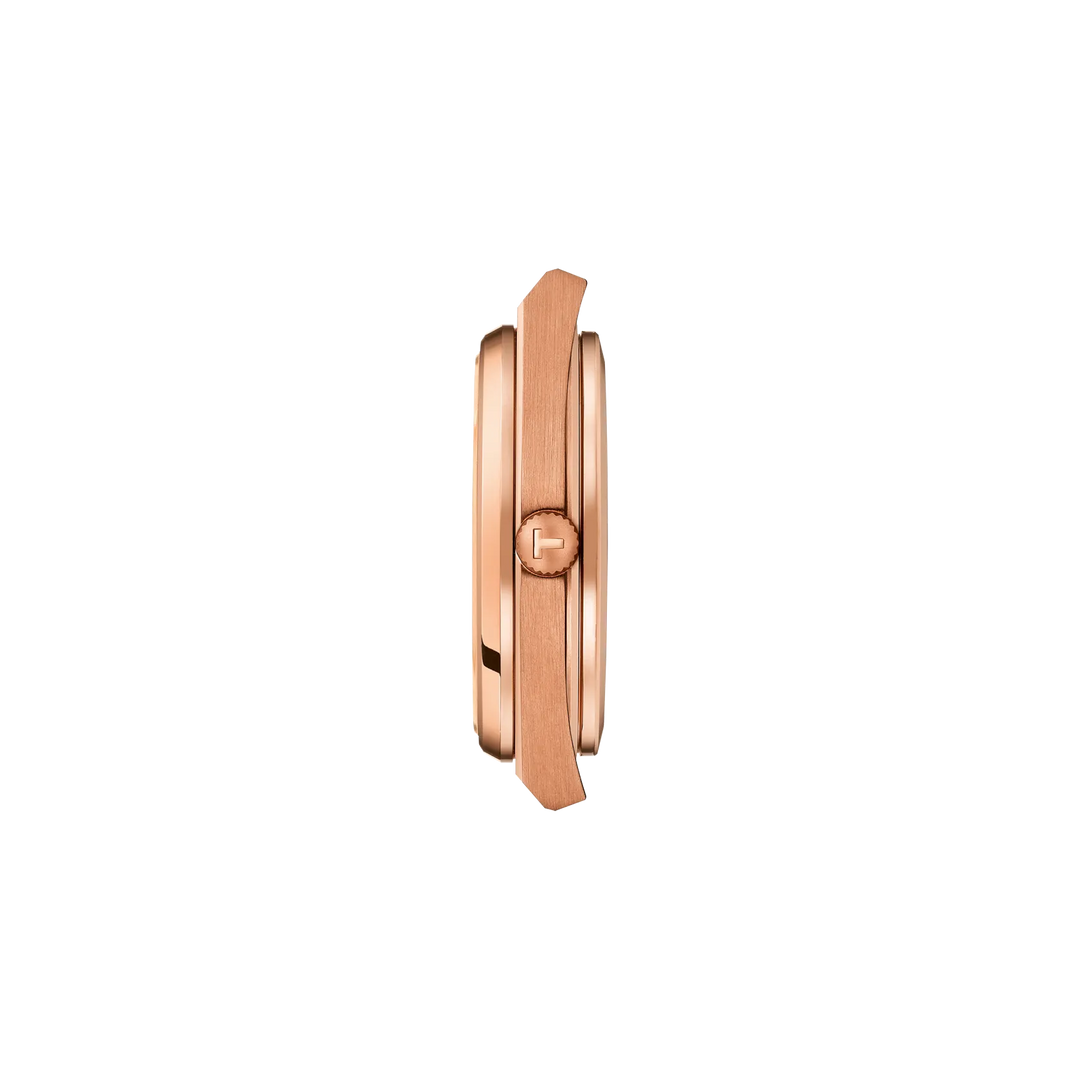 Profile view of the watch case Tissot PRX 40mm, reference T137.407.33.041.00