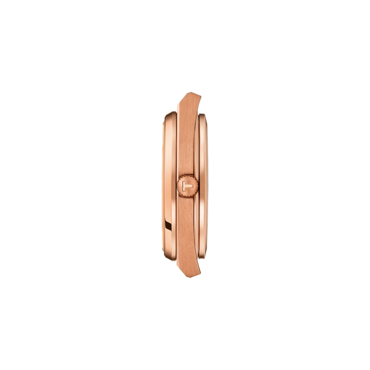 Profile view of the watch case Tissot PRX 40mm, reference T137.407.33.041.00