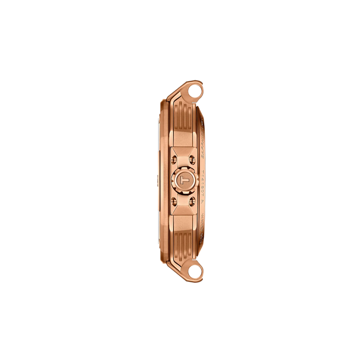 Profile view of the watch case Tissot T-Race 41mm, reference T141.807.37.051.00