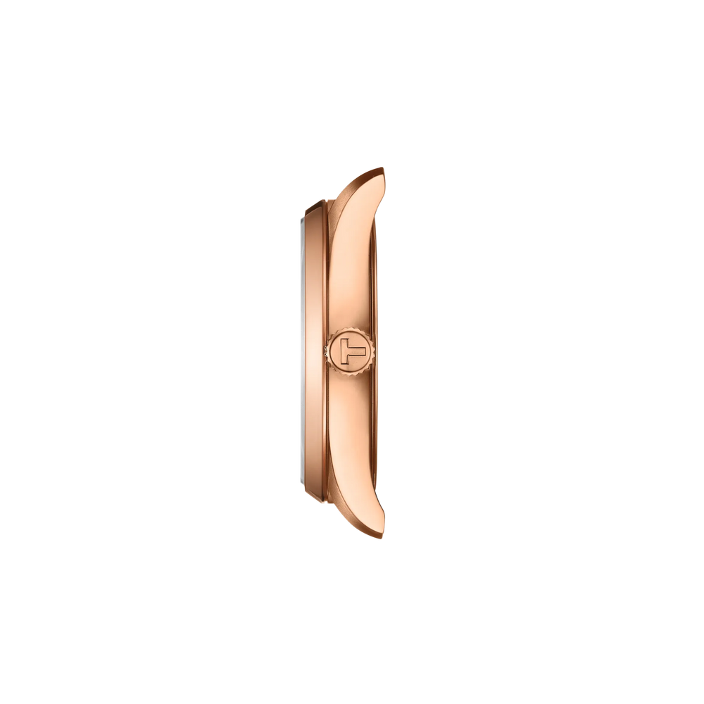 Profile view of the watch case Tissot PR 100 34mm, reference T150.210.33.291.00