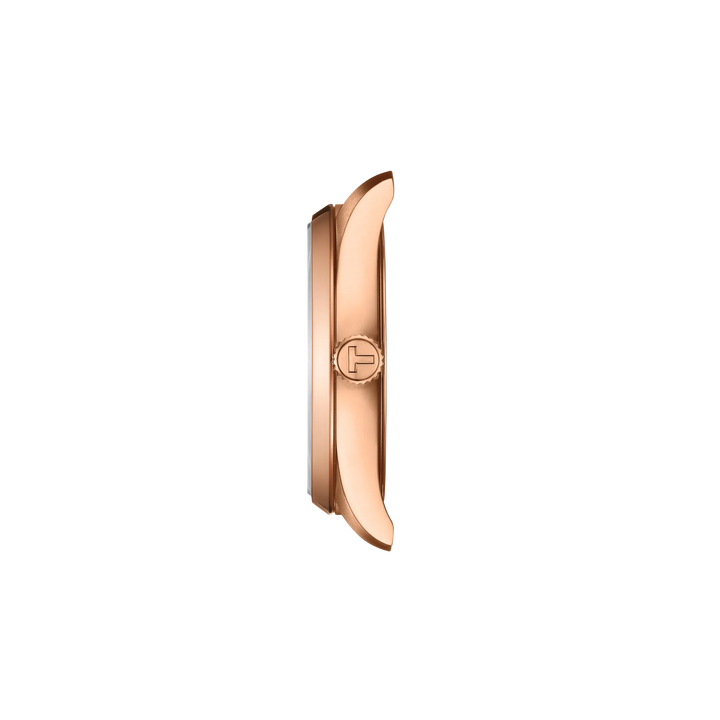 Profile view of the watch case Tissot PR 100 34mm, reference T150.210.33.291.00