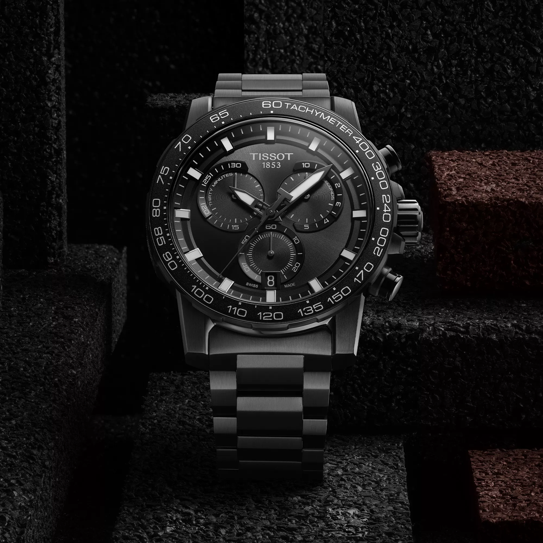 Tissot Supersport Chrono 45.5mm watch on a colored background, reference T125.617.33.051.00
