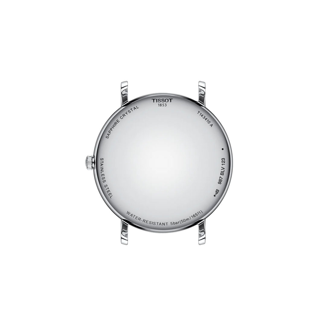 Back view of the watch case Tissot Everytime 40mm, reference T143.410.11.041.00
