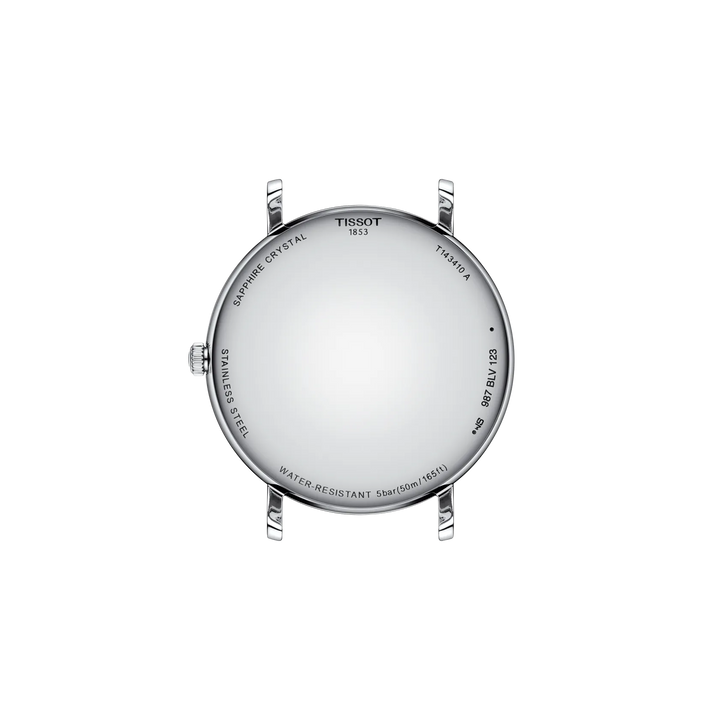 Back view of the watch case Tissot Everytime 40mm, reference T143.410.11.041.00
