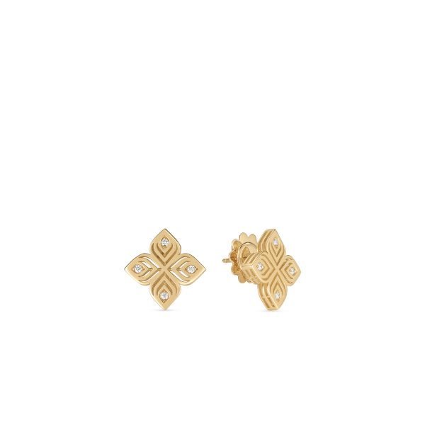 Roberto Coin 18K Yellow Gold Arabesque Shiny Stud Earrings 7773650AYERX