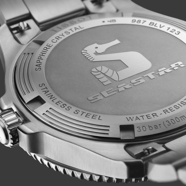 Tissot Seastar 1000 43mm watch on a colored background, reference T120.407.11.041.03