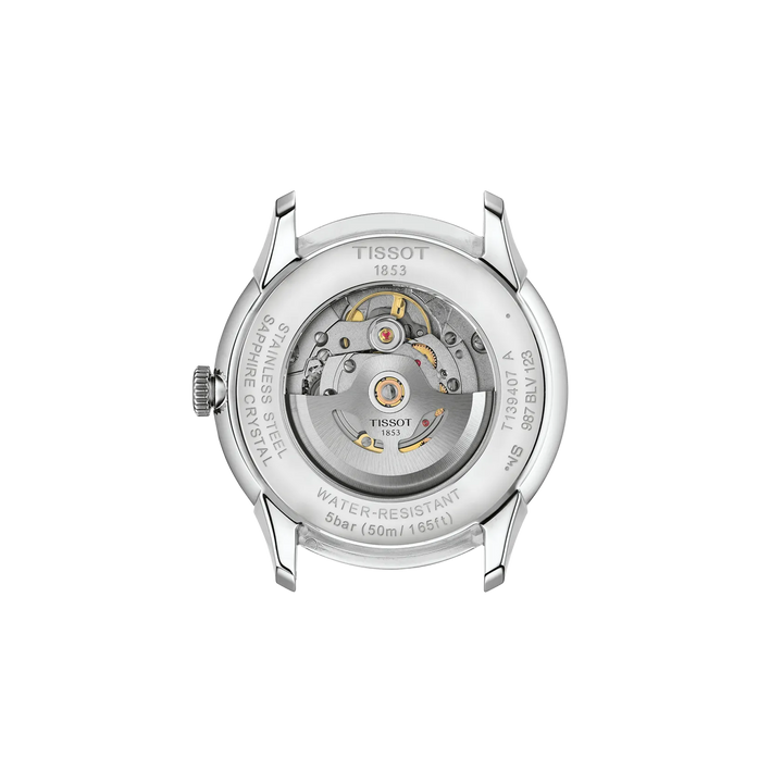 Back view of the watch case Tissot Chemin Des Tourelles 42mm, reference T139.407.11.068.00
