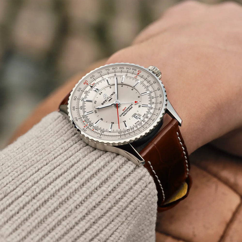 Breitling Navitimer Automatic GMT 41 A32310211G1P1 worn on wrist