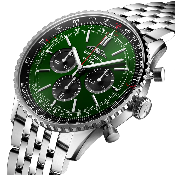 Breitling Navitimer B01 Chronograph 46 AB0137241L1A1 three-quarter view