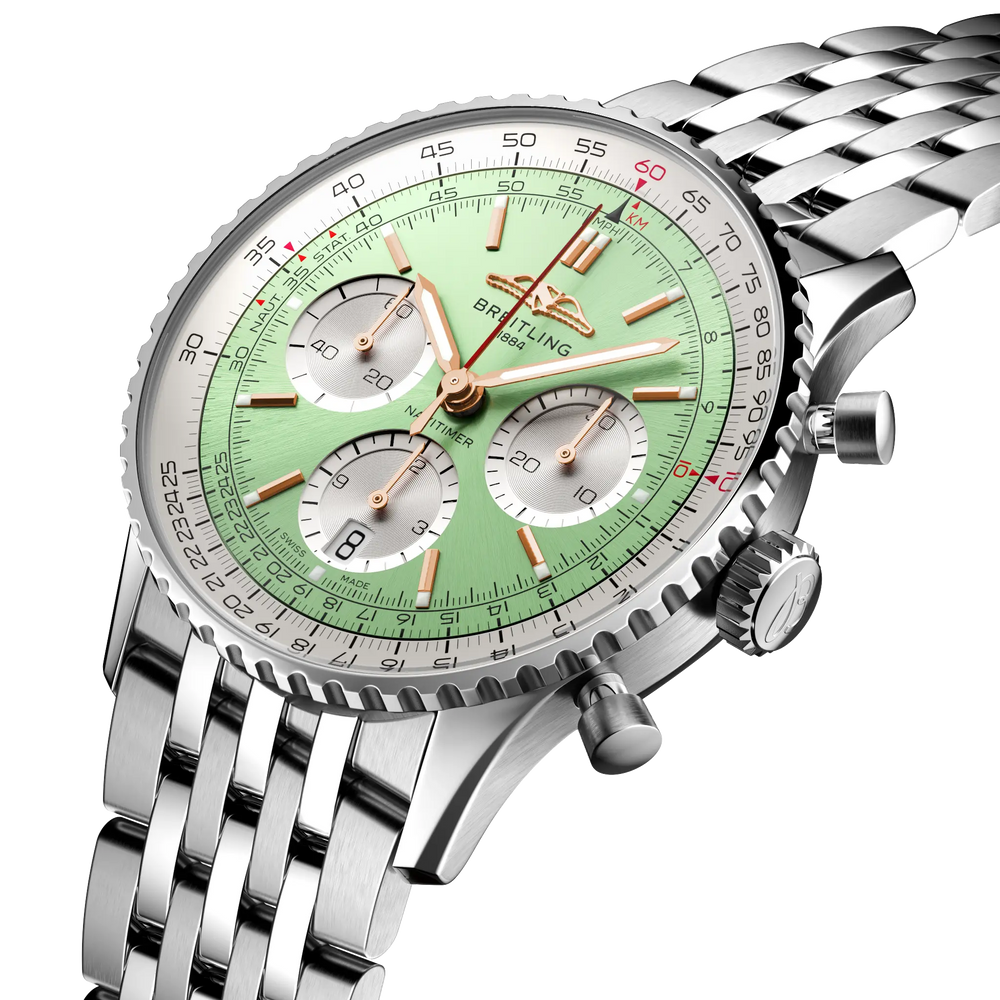 Breitling Navitimer B01 Chronograph 41 AB0139211L1A1 official three-quarter product view