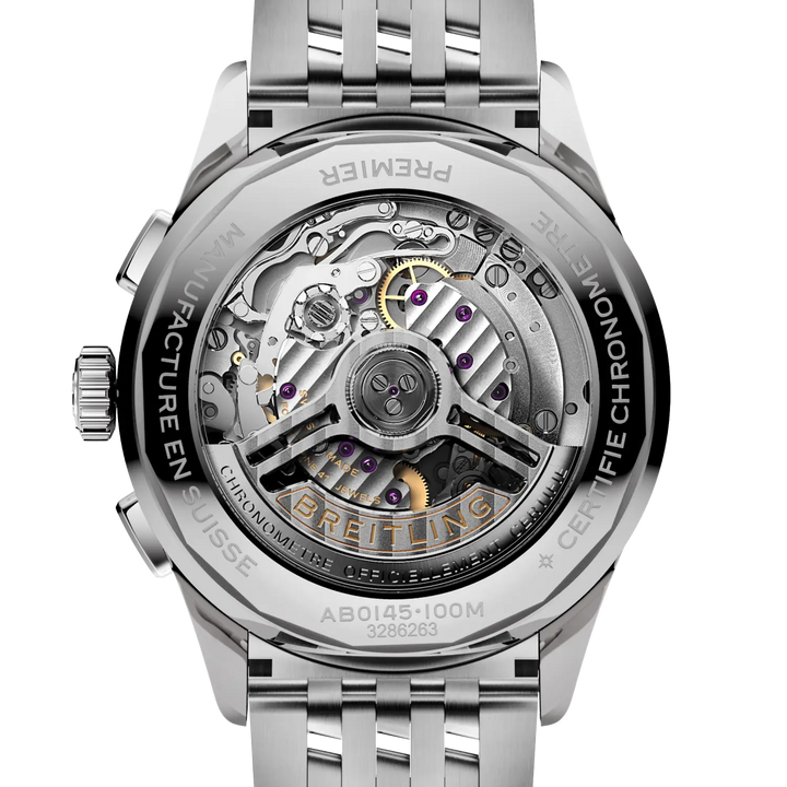 Breitling Premier B01 Chronograph 42 AB0145221B1A1 official caseback view