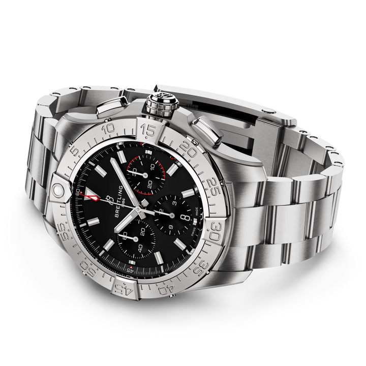 Breitling Avenger B01 Chronograph 44 AB0147101B1A1 official lifestyle rolled-up sleeve