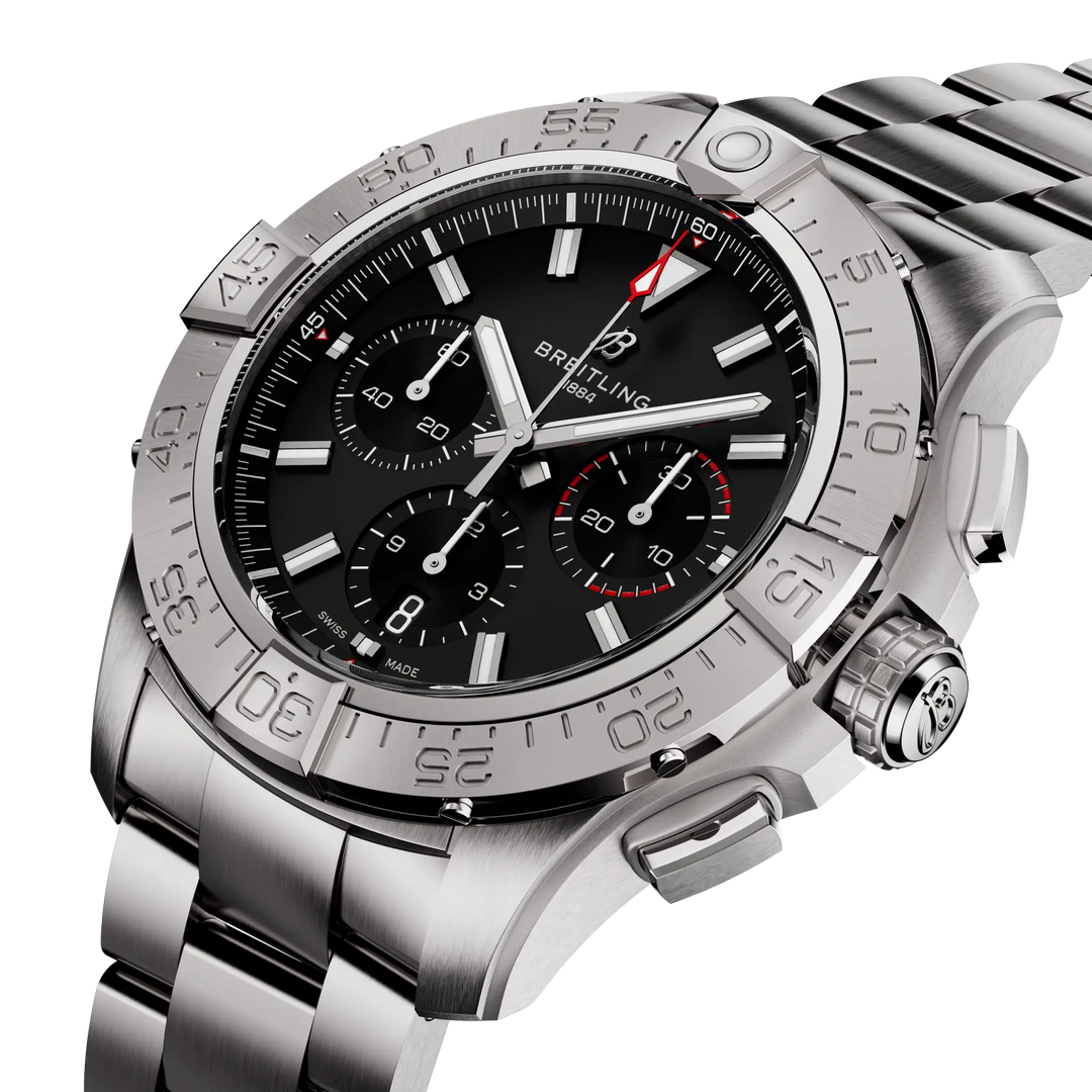 Breitling Avenger B01 Chronograph 44 AB0147101B1A1 three-quarter view