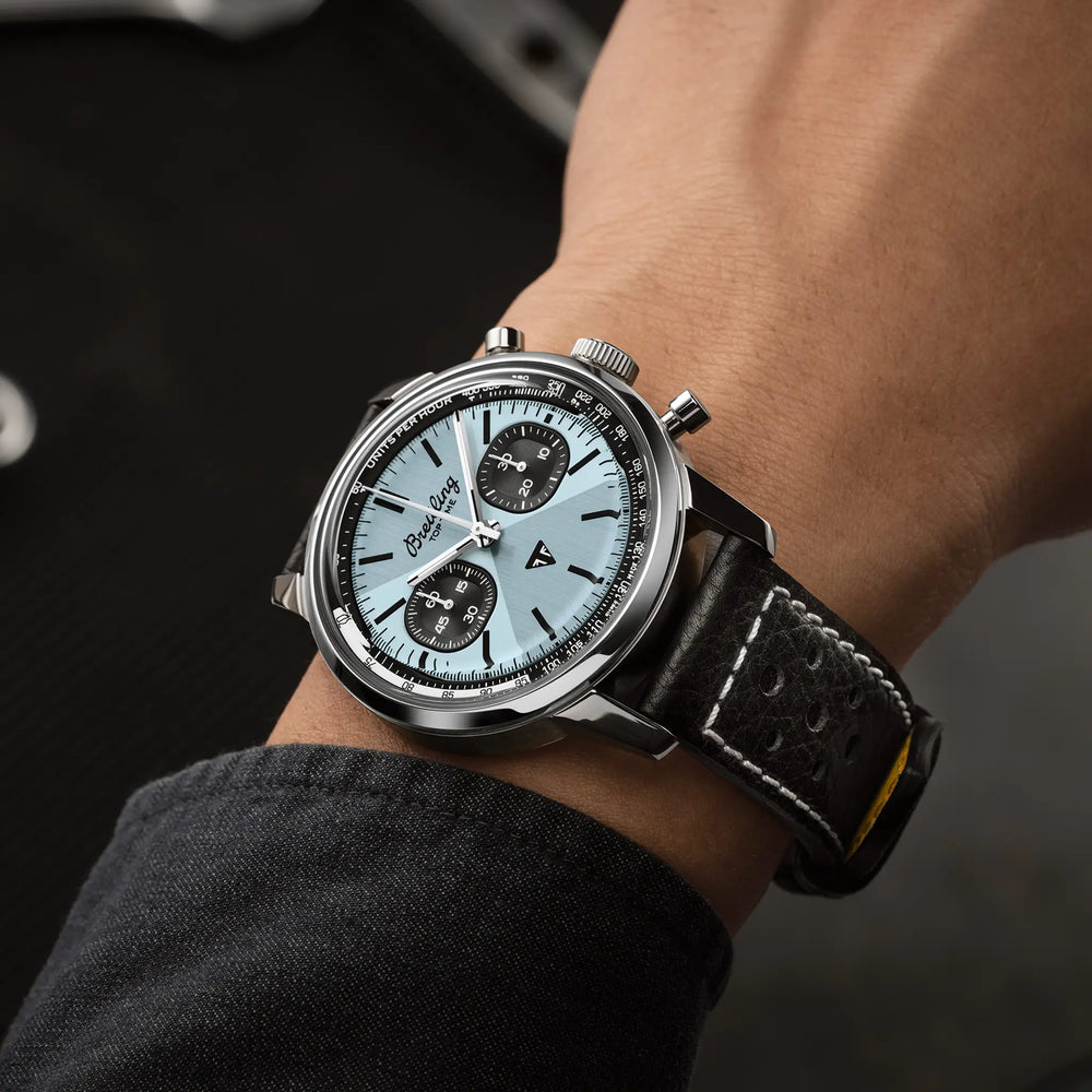 Breitling Top Time B01 Triumph AB01764A1C1X1 official on-wrist lifestyle view