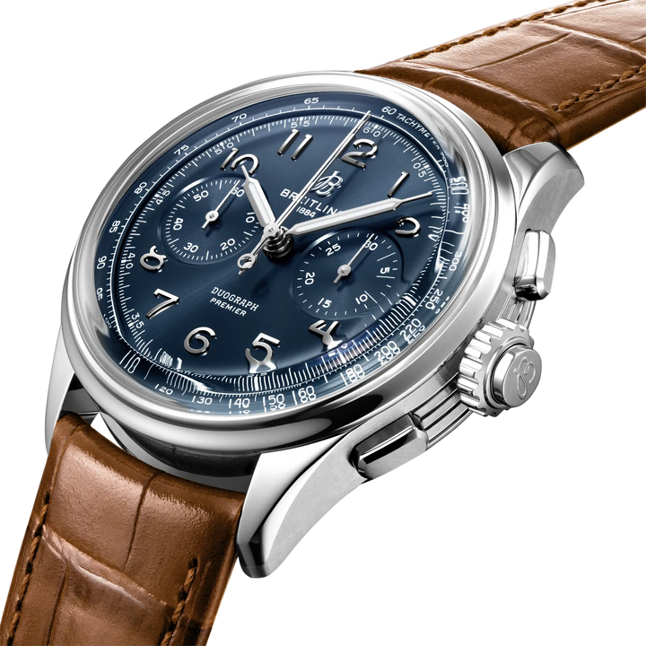 Breitling Premier B15 Duograph 42 AB1510171C1P1 official three-quarter product view