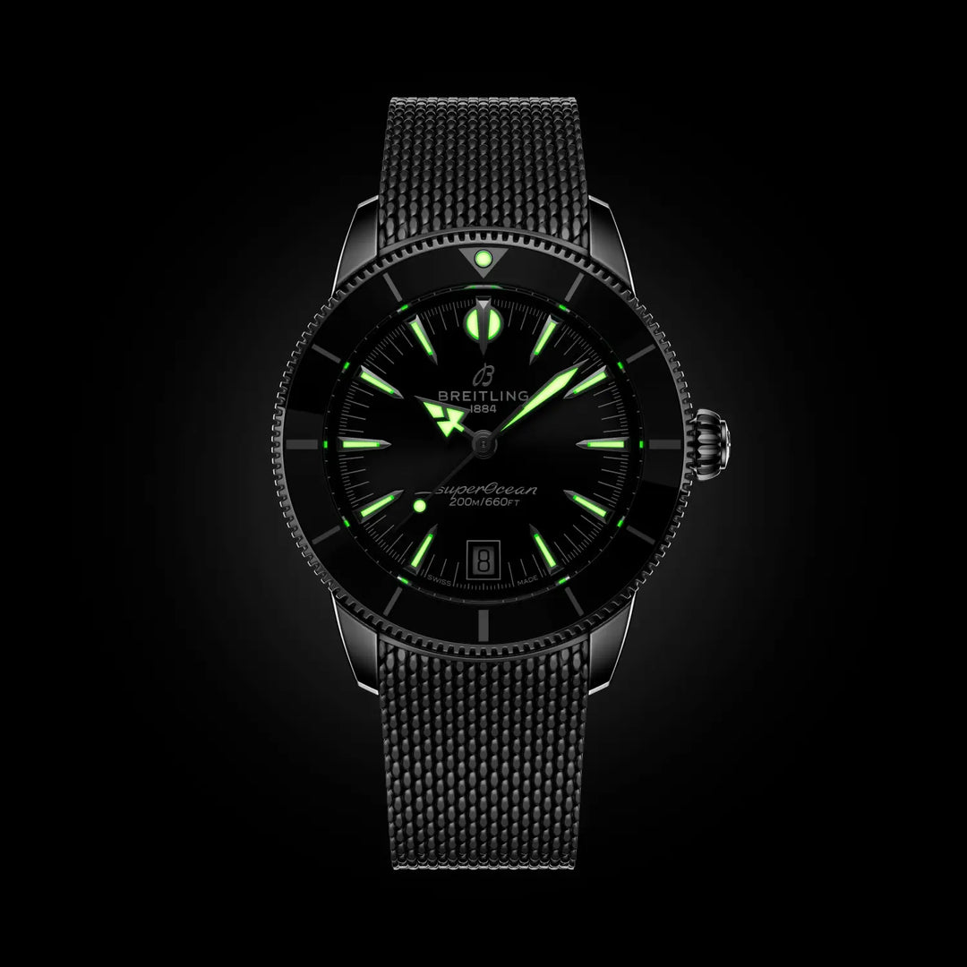 Breitling AB3110241B1A1 official low-light luminous dial view