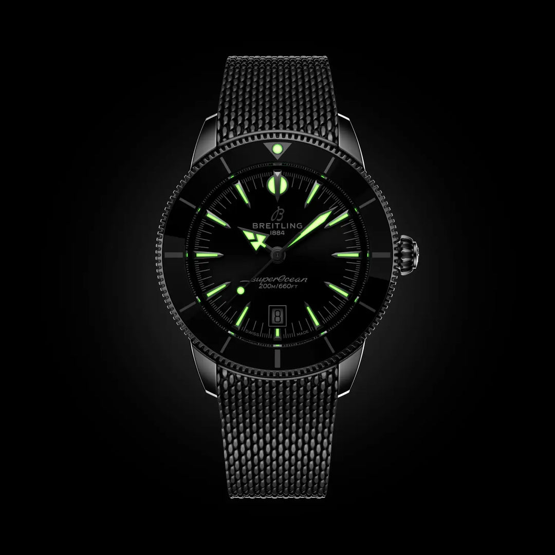 Breitling AB3112241B1A1 official low-light luminous dial view