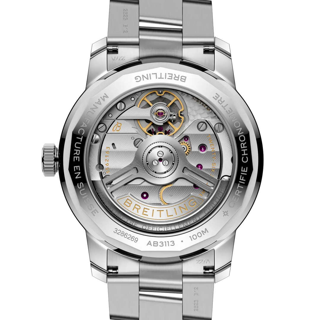 Breitling AB3113A71C1A1 official caseback view