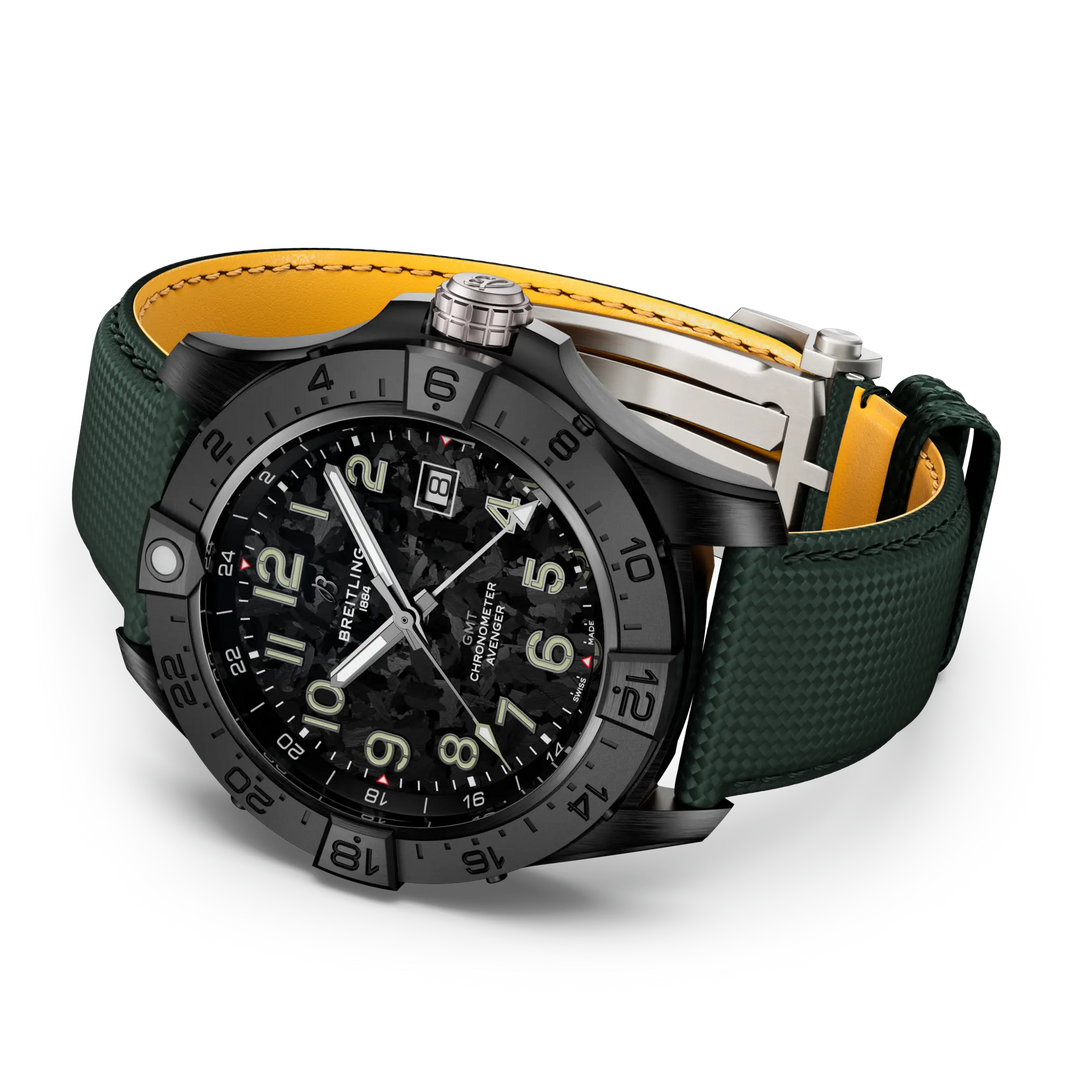 Breitling Avenger Automatic GMT 44 Night Mission S32320101B1X1 official lifestyle rolled-up sleeve