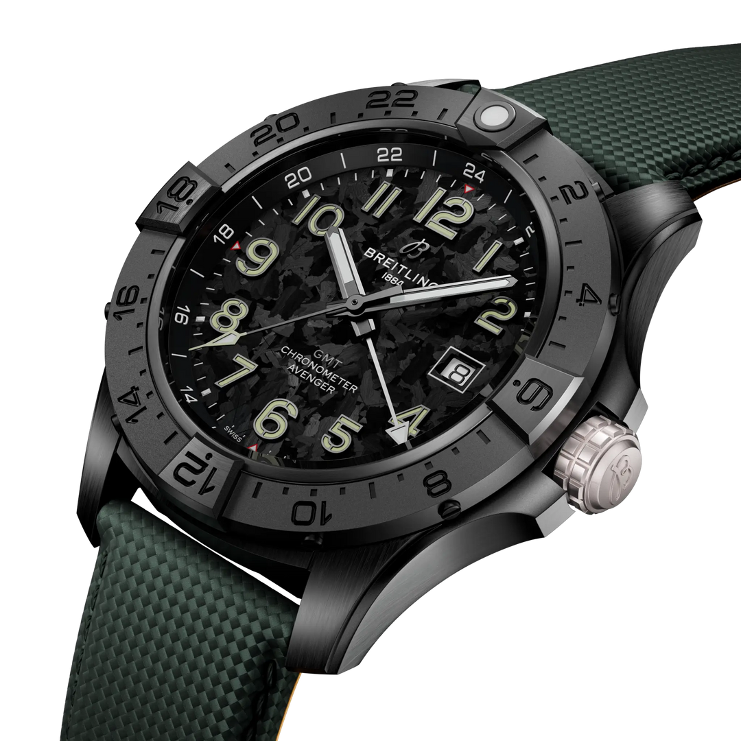 Breitling Avenger Automatic GMT 44 Night Mission S32320101B1X1 three-quarter view
