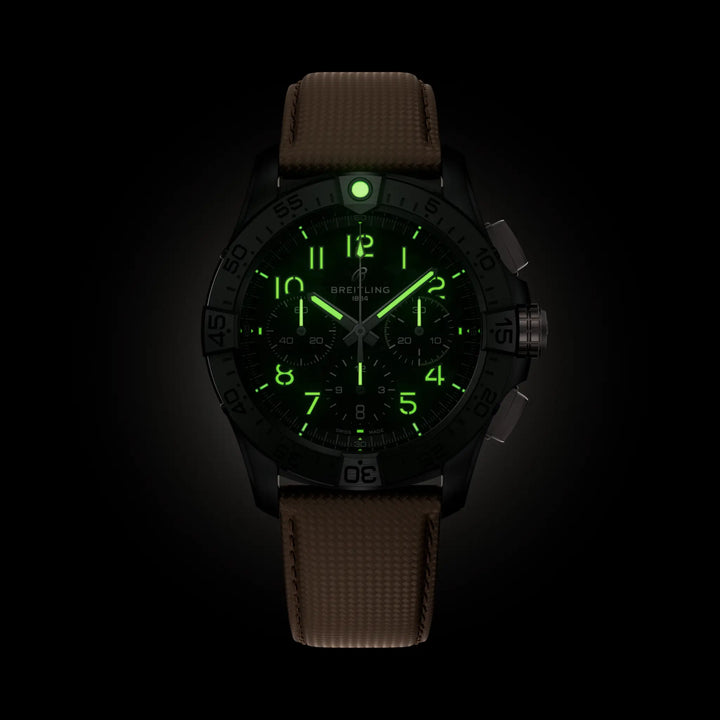 Breitling Avenger B01 Chronograph 42 Night Mission SB0146101B1X1 lume