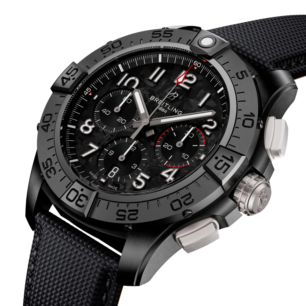 Breitling Avenger B01 Chronograph 44 Night Mission SB0147101B1X1 three-quarter view