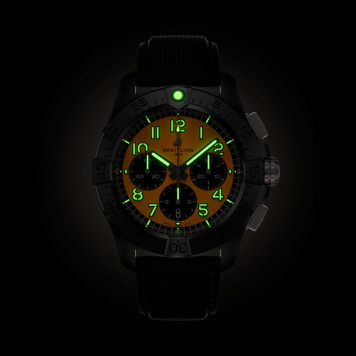 Breitling Avenger B01 Chronograph 44 Night Mission SB0147101I1X2 luminous dial