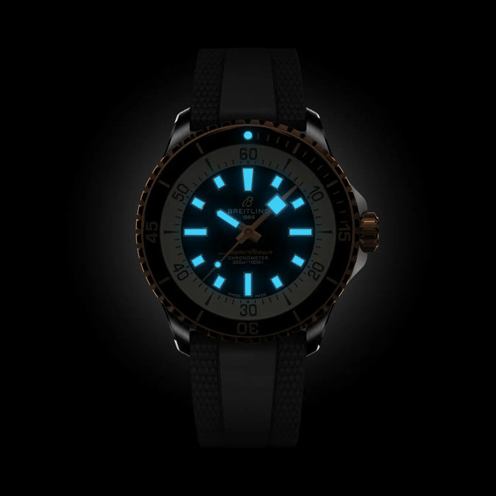 Breitling Superocean Automatic 42 U17375211B1S1 official low-light luminous dial view